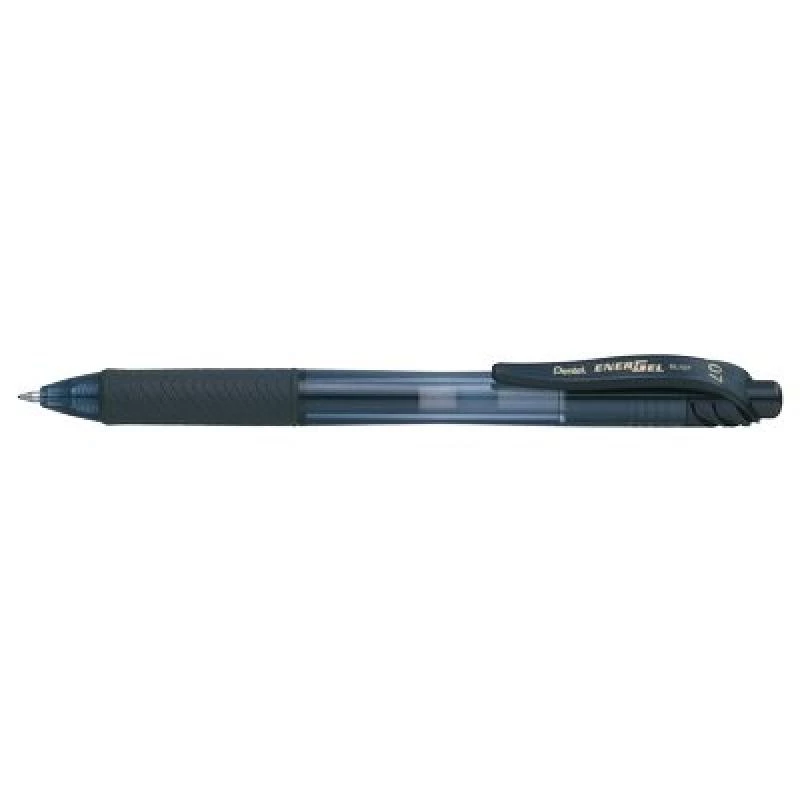 Pentel Energel X – ištraukiamas gelinis rašiklis – juodas – permatomas – plastikas/guma – ambidekstrinis