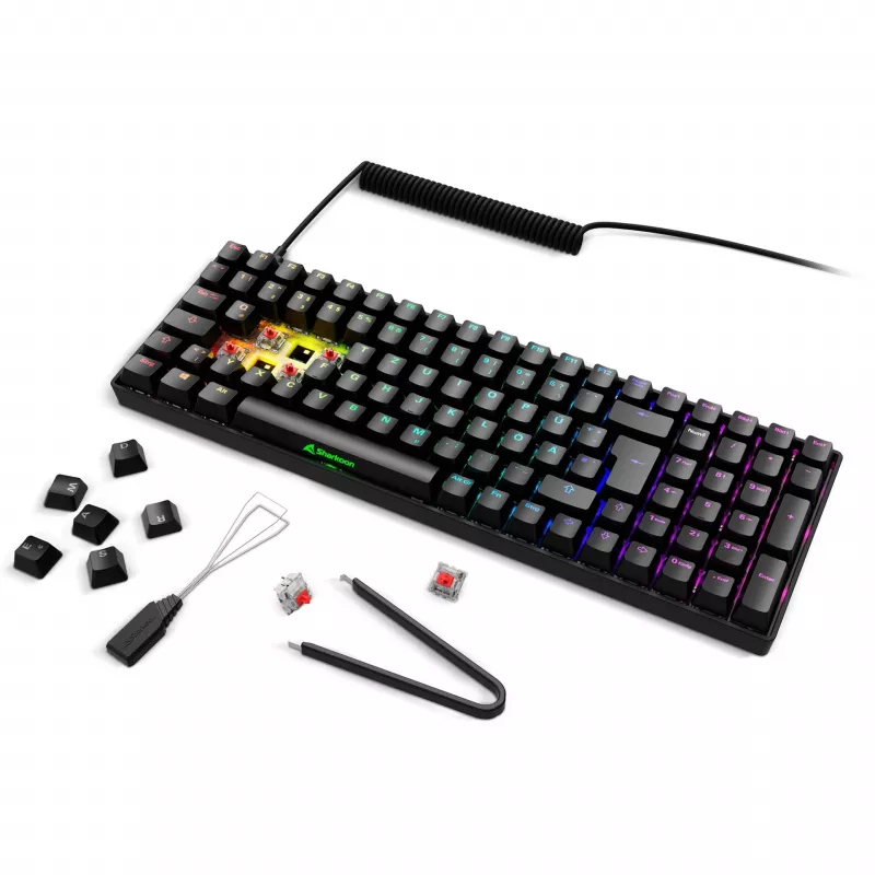 Sharkoon SGK50 S2 belaidė žaidimų klaviatūra RF QWERTZ vokiškas išdėstymas