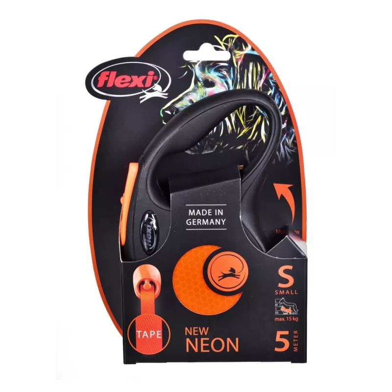 FLEXI New Neon S – atsitraukiantis pavadėlis – 5 m