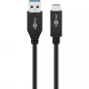 Wentronic goobay USB laidas – USB-C (kištukas) į USB Type A (kištukas) – USB 3.1 Gen 2, 3 A, 50 cm, apvalus, juodas (41073)