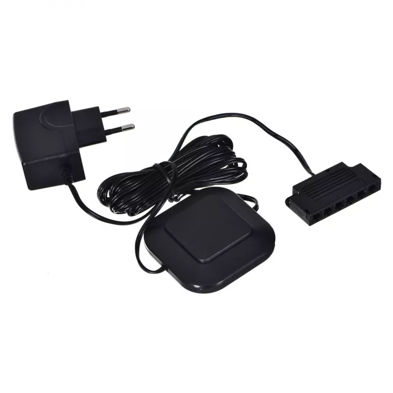 LED šviestuvas lentynoms cama meble 2LED mėlynas, stačiakampis, paviršinis montavimas, permatomas/juodas