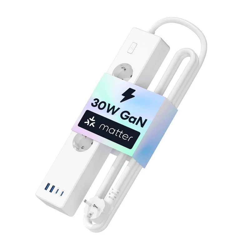 Maitinimo juosta Meross MSP844 — 4 kištukiniai lizdai, 2 USB‑A, 2 USB‑C