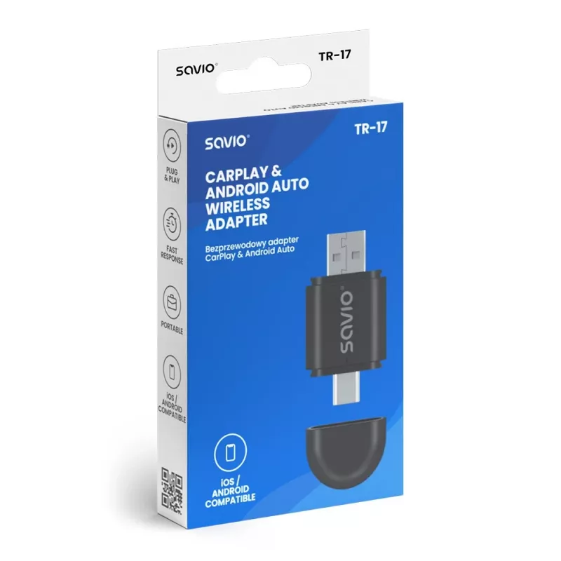 Belaidis garso siųstuvas Savio TR-17 Bluetooth USB 10 m Juodas