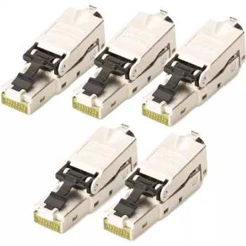 DIGITUS CAT 6A lauko kištukas STP 5 vnt. RJ-45 vyriškas sidabrinis