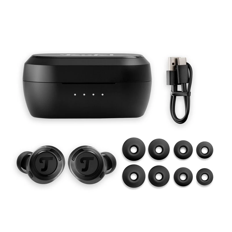 Teufel REAL BLUE TWS 3 belaidės ausinės į ausis, juodos, Bluetooth, skirtos skambučiams ir muzikai