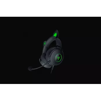 Razer Kraken V2 Pro Kitty Edition – laidinis žaidimų ausinių rinkinys, juodas, viršugalvinis