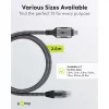 Ethernet laidas USB-C 3.2 Gen2 kištukas > RJ-45 kištukas, LAN adapteris juodas/sidabrinis, 2 metrai, pintas tekstilinis apvalkalas