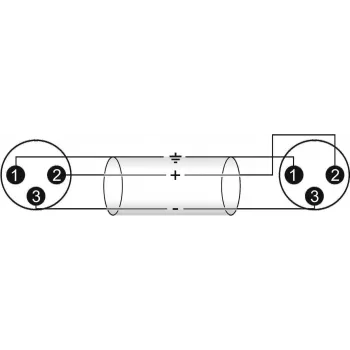 Audio kabelis Omnitronic 3022075A 0,2m XLR 3-pin juodas
