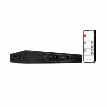 Lindy 2x2 HDMI 18G matricinis perjungiklis, AV matricinis perjungiklis, 18 Gbit/s, 4096 x 2160 pikselių, TOSLINK, juoda, metalas