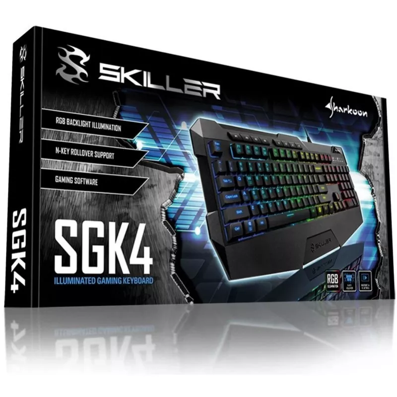 Sharkoon SKILLER SGK4 klaviatūra žaidimams USB QWERTZ vokiška juoda