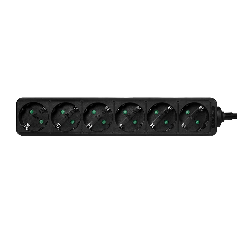 Prailginimo laidas LogiLink LPS238B 1,5 m 6 lizdų juodas