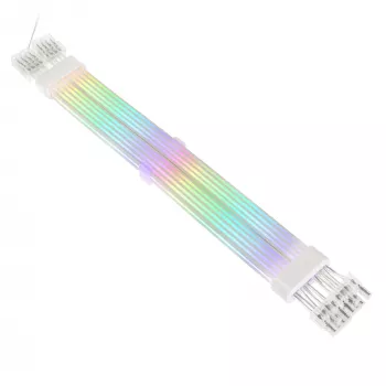 PCI-E 8 kontaktų ilginimo laidas Kolink Umbra Radiant ARGB — dvigubas 2× 8 kontaktų, pintas ilginimas GPU maitinimui