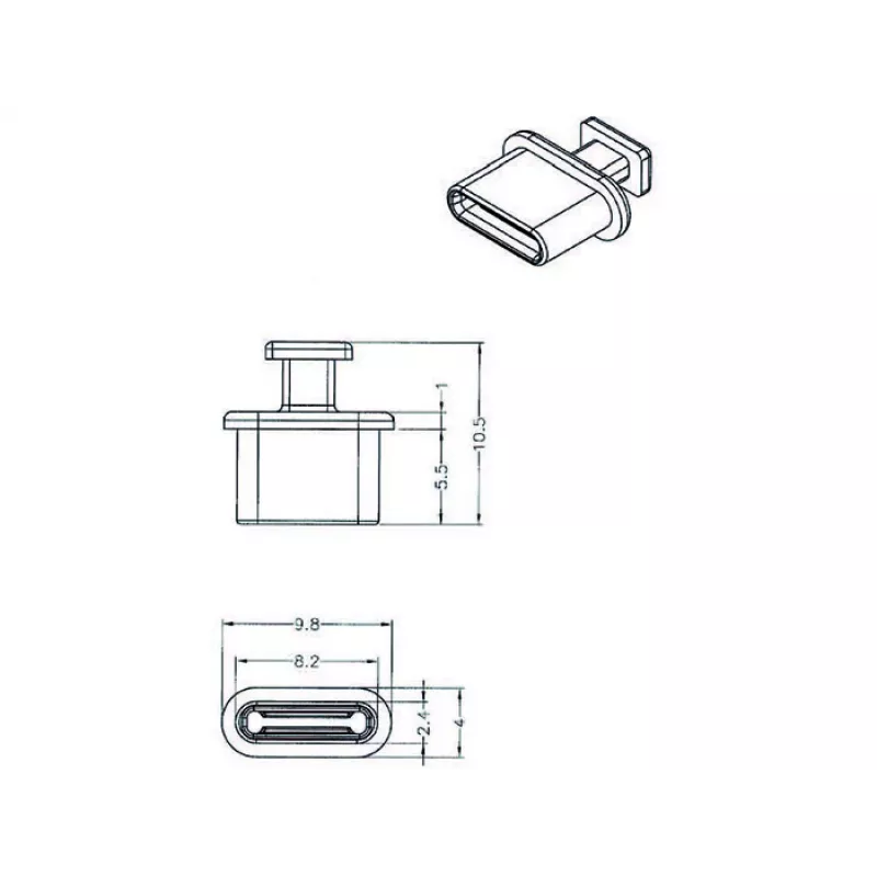 Apsauginis kištukas USB Type-C DeLOCK 64013 juodas