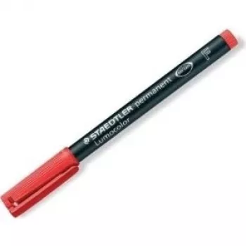 Permanentinis žymeklis Staedtler Lumocolor 318-2 raudonas, smailus antgalis, 10 vnt.