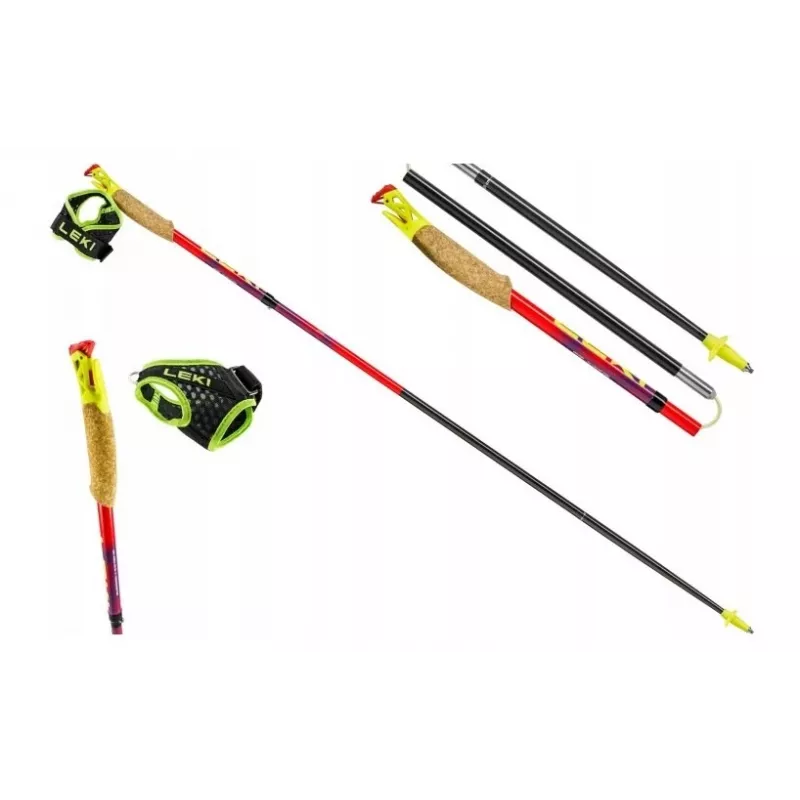 Leki TRL Ultratrail FX One 120 cm raudoni trekkingo lazdos