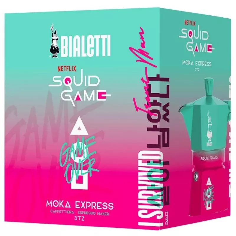 Moka puodas Bialetti Squid Game mėlyna rožinė aliuminis