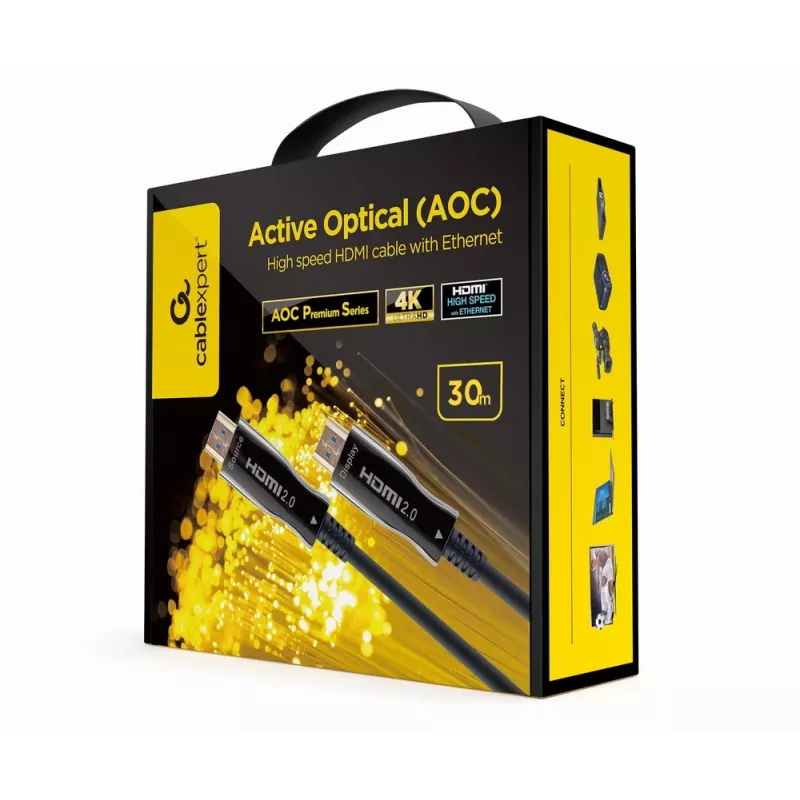 HDMI kabelis Gembird CCBP-HDMI-AOC-30M-02 30 m HDMI A tipo vyriškas juodas