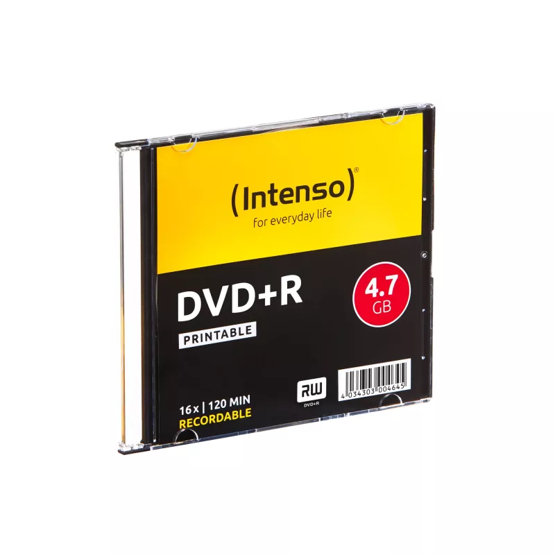 INTENSO DVD+R 4.7GB 16x Spausdinami 10 vnt. Plonas dėklas, 120 mm