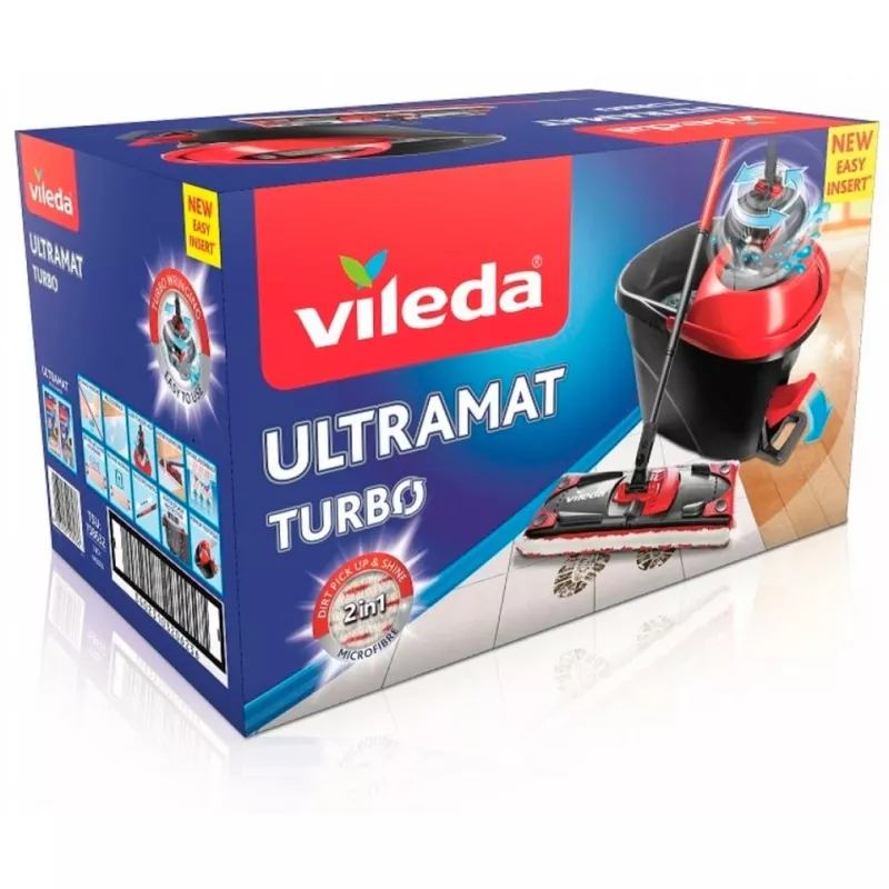 Kibiras šluostės sistemai VILEDA 140827 – juodas pluoštas, šlapias valymas, teleskopinis kotas 130 cm, rankena 35 cm, laminatui/parketui/plytelėms