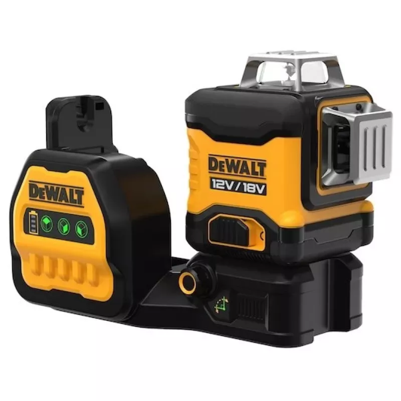 Lazerinis nivelyras DeWalt DCE089D1G18-QW žalias spindulys savaiminis išsilyginimas 360° su imtuvo suderinamumu