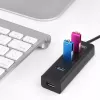 UNITEK Y-3089 USB 3.2 Gen 1 Type-A išplėtimo šakotuvas, 4 prievadai, 5000 Mbit/s, juodas