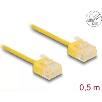 Tinklo kabelis DeLOCK RJ45 Cat.6 UTP 0,5 m geltonas