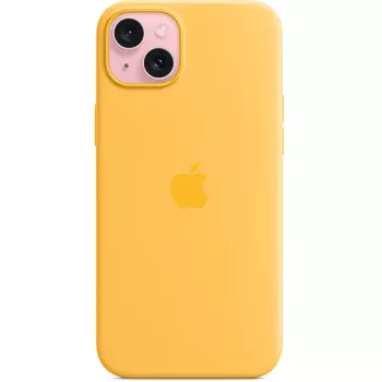 Silicone dėklas Apple iPhone 15 Plus MagSafe oranžinis