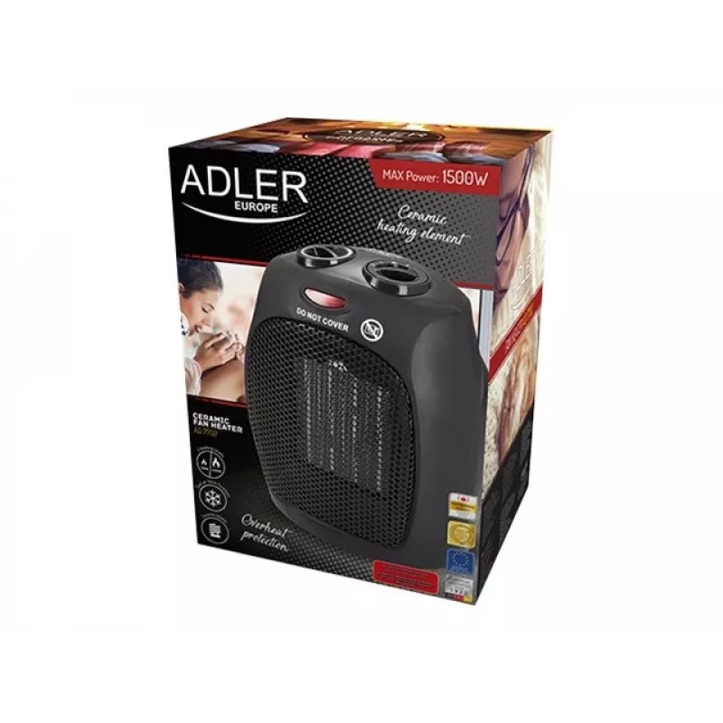 Adler AD 7702 Elektrinis ventiliatorinis šildytuvas patalpoms Nerūdijantis plienas 1500 W