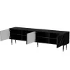 TV spintelė Cama 4D MOUNTAIN 2040×400×550 mm juoda + auksinė medžio drožlių plokštės viršus