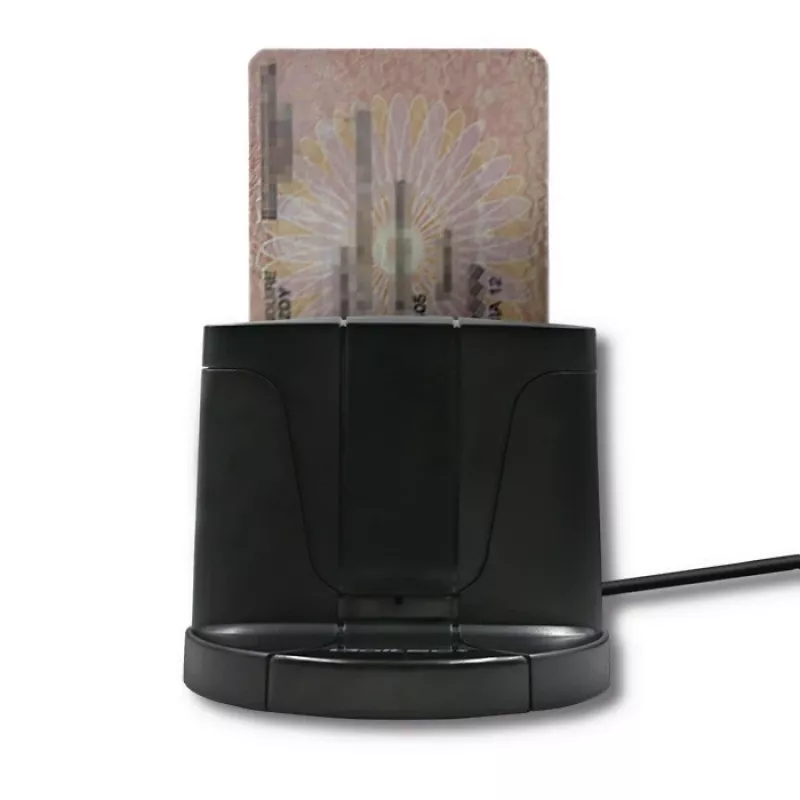 Qoltec 50632 USB 2.0 juodas kortelių skaitytuvas su 1 m laidu