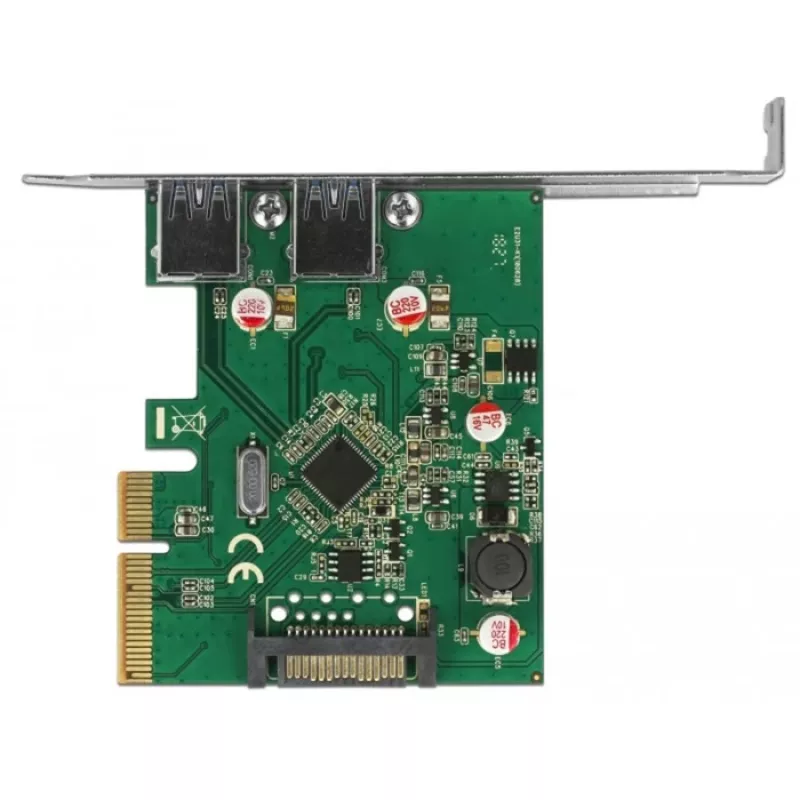 Delock PCI Express x4 kortelė 2 x išoriniai USB 3.1 Gen 2 Type-A lizdai (90298)