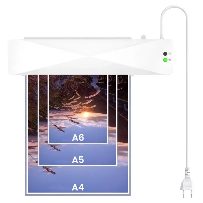 Karšto/šalto laminavimo aparatas SAVIO LR-01/W — maksimalus plotis 230 mm, 320 mm/min, 300 W, baltas