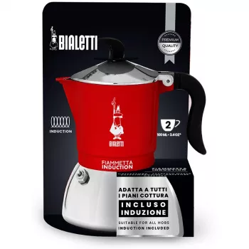 Kavinukas viryklei BIALETTI FIAMMETTA 2TZ Induction Raudonas, 2 puodeliams