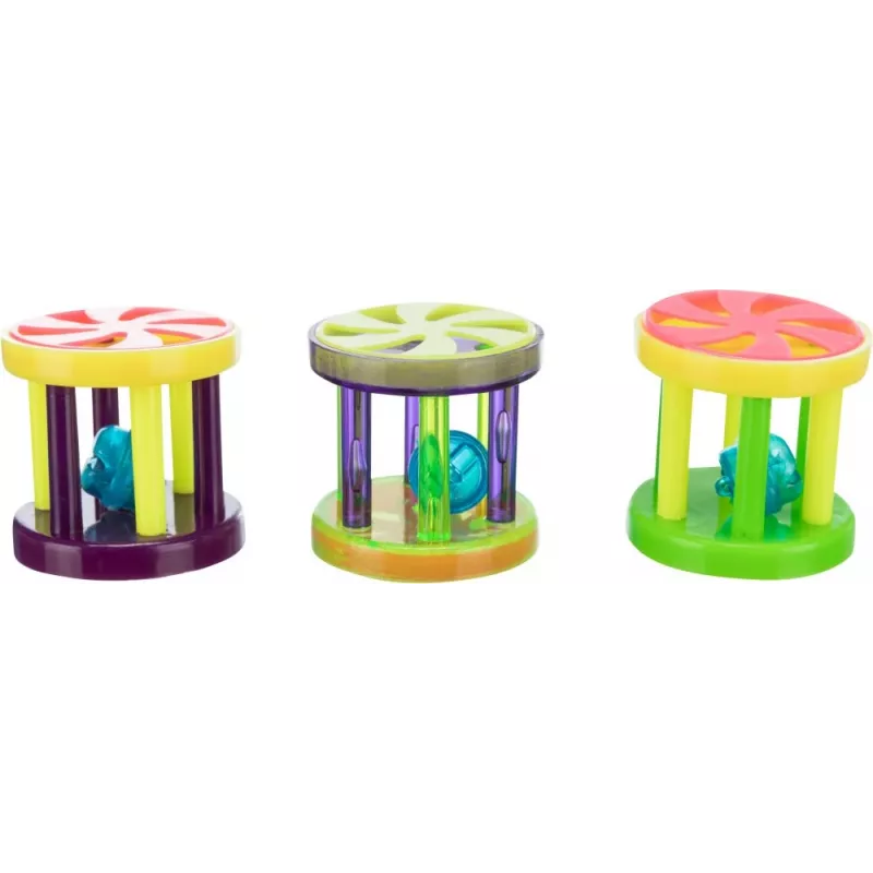 Žaislinis kamuoliukas katėms Trixie Ball and Roll, plastikinis, su skambučiu, įvairiaspalvis, Ø 4,5 cm, 1 vnt.