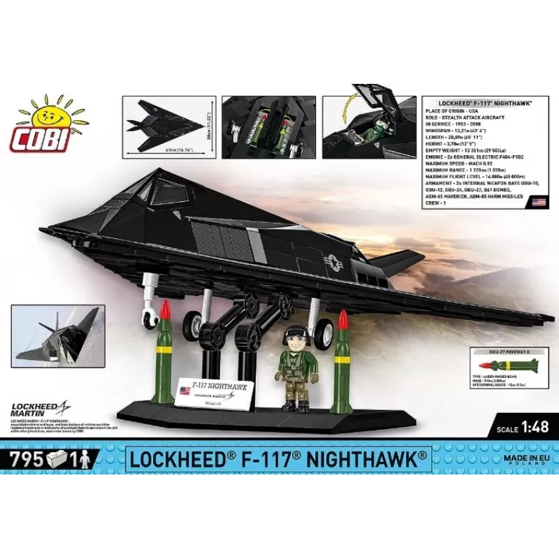 Lockheed F-117 Nighthawk modelio rinkinys (1:48 mastelis)