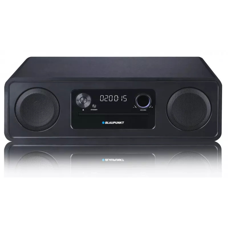 Mikro Hi-Fi sistema BLAUPUNKT MS20BK – CD/MP3/WMA, Bluetooth 5.0, FM, USB, MicroSD, 2×20W RMS, AUX, RCA, LED ekranas, 100–240V, juoda