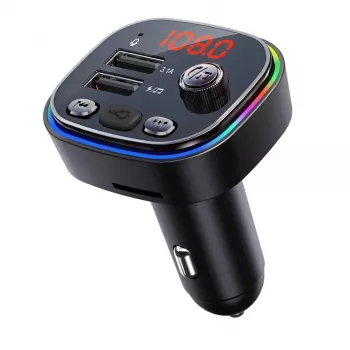 FM siųstuvas VAKOSS TC-B439K Bluetooth USB, 87,5–108 MHz, microSD/USB atkūrimas, 5V/3,1A išėjimas, RGB ekranas