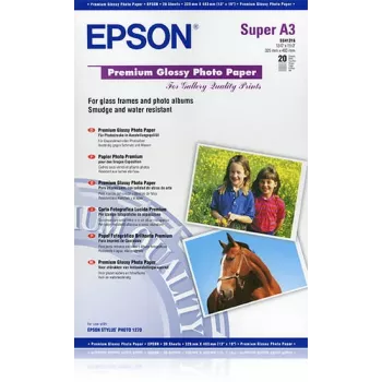 Epson Premium Glossy Photo Popierius, A3+, 250 g/m², 20 lapų
