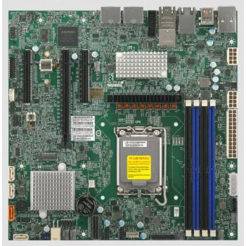 Motininė plokštė Supermicro X14SAZ-TLN4F, lizdas 1851, Intel mikroschemų rinkinys, Micro-ATX, 4x DIMM DDR5, iki 256 GB, 2x 2,5Gb LAN, IPMI