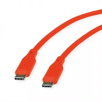ROLINE USB 2.0 laidas C-C ST/ST Silikoninis 60W 1m Oranžinis