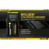 Nitecore D2 įkroviklis – 2 lizdai AA/AAA/AAAA/C baterijoms, 100–240V, 4,2V, juodas