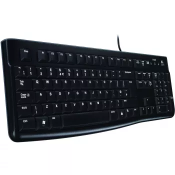 Logitech Desktop MK120 rinkinys, juodas, laidinis, Šveicariškas, 920-002504