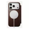 Mobiliojo telefono dėklas Nomad Modern Leather Folio, skirtas iPhone 17 Pro, oda/aliuminis, 16 cm (6,3 colio), rudas, 4 kortelių kišenės