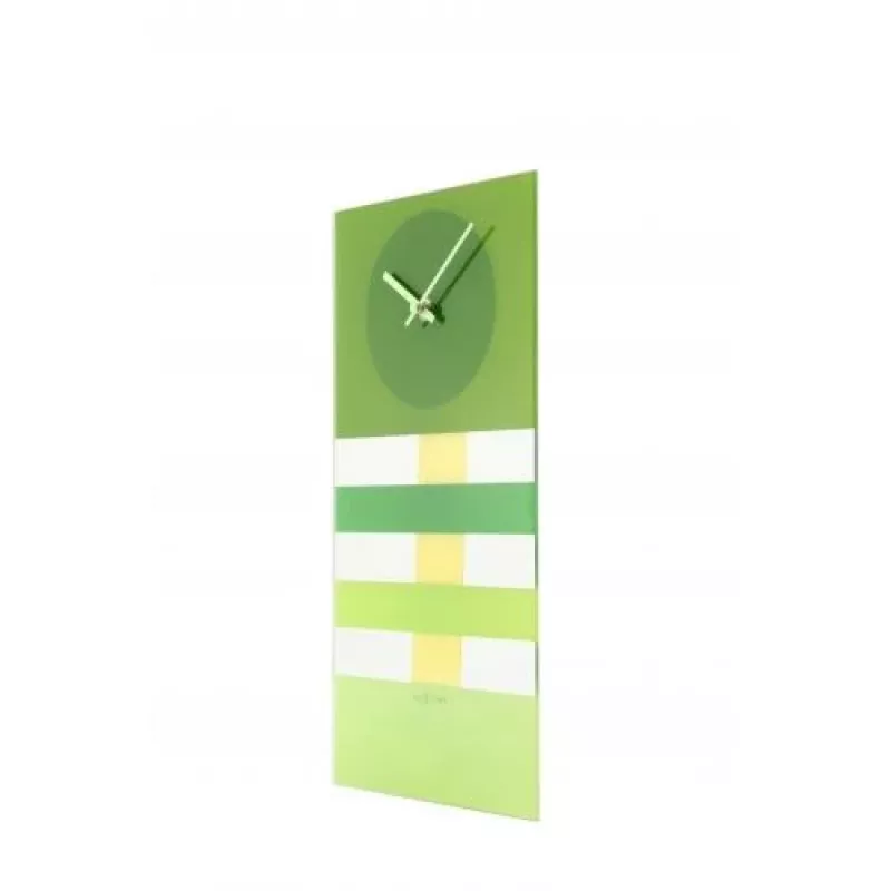 NeXtime klok 2855gn Bold Stripes sieninis laikrodis, žalias, 19 x 38 cm