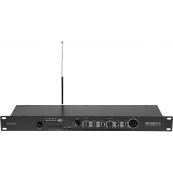 Preamplifikatorius Omnitronic EP-220PR su MP3 grotuvu ir FM radiju