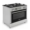 Laisvai pastatoma dujinė-elektrinė viryklė Ravanson KWGE-K90, 5 kaitvietės, 90 cm, inox