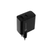 Įkroviklis NATEC NUC-2145, 65W, USB-C PD 3.0 + QC 3.0, 2x USB, 110–240V, juodas