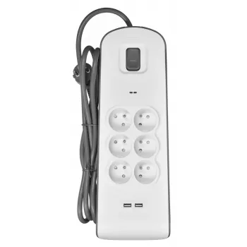 Apsauginis nuo viršįtampių lizdų blokas Belkin BSV604ca2m Baltas 6 AC lizdai 2 m