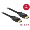 DeLOCK DisplayPort kabelis – DisplayPort (kištukas) į DisplayPort (kištukas) – 1,5 m – 4K palaikymas – juodas (85508)