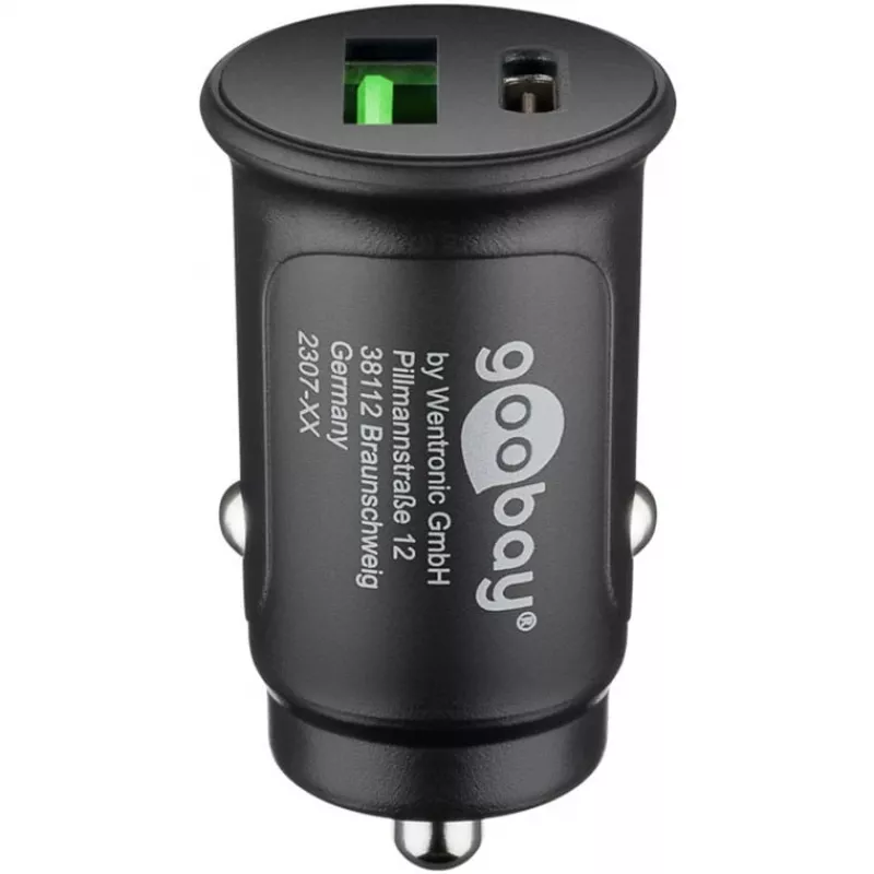 Automobilinis įkroviklis Goobay 59521 universalus juodas USB-C PD 27W greitasis įkrovimas